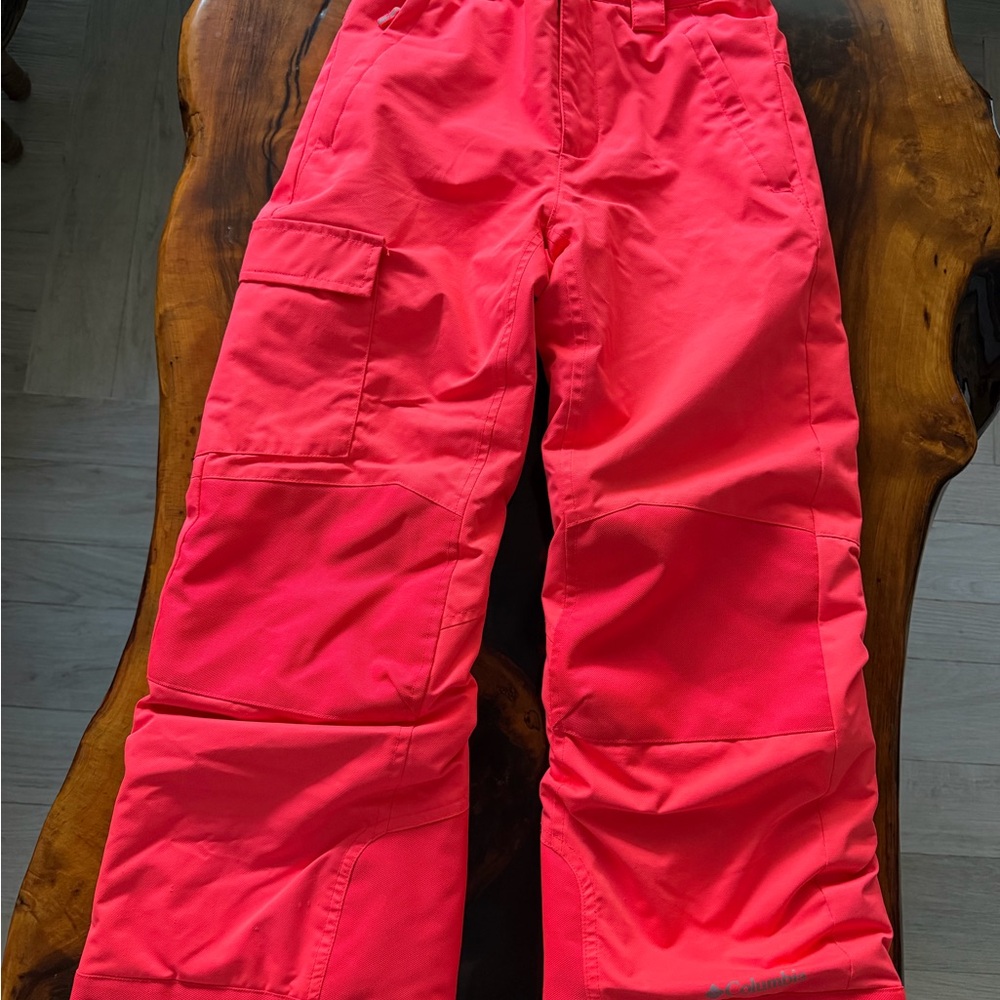 Columbia Bright Pink Kids Snow Ski pant Cargo size small 8